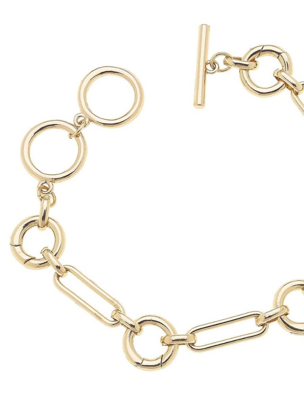 Bella Multi-Charm Toggle Bracelet Base in Shiny Gold